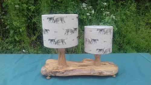 Handmade antler table lamp with country-style shade — David Thorne, photograph 11